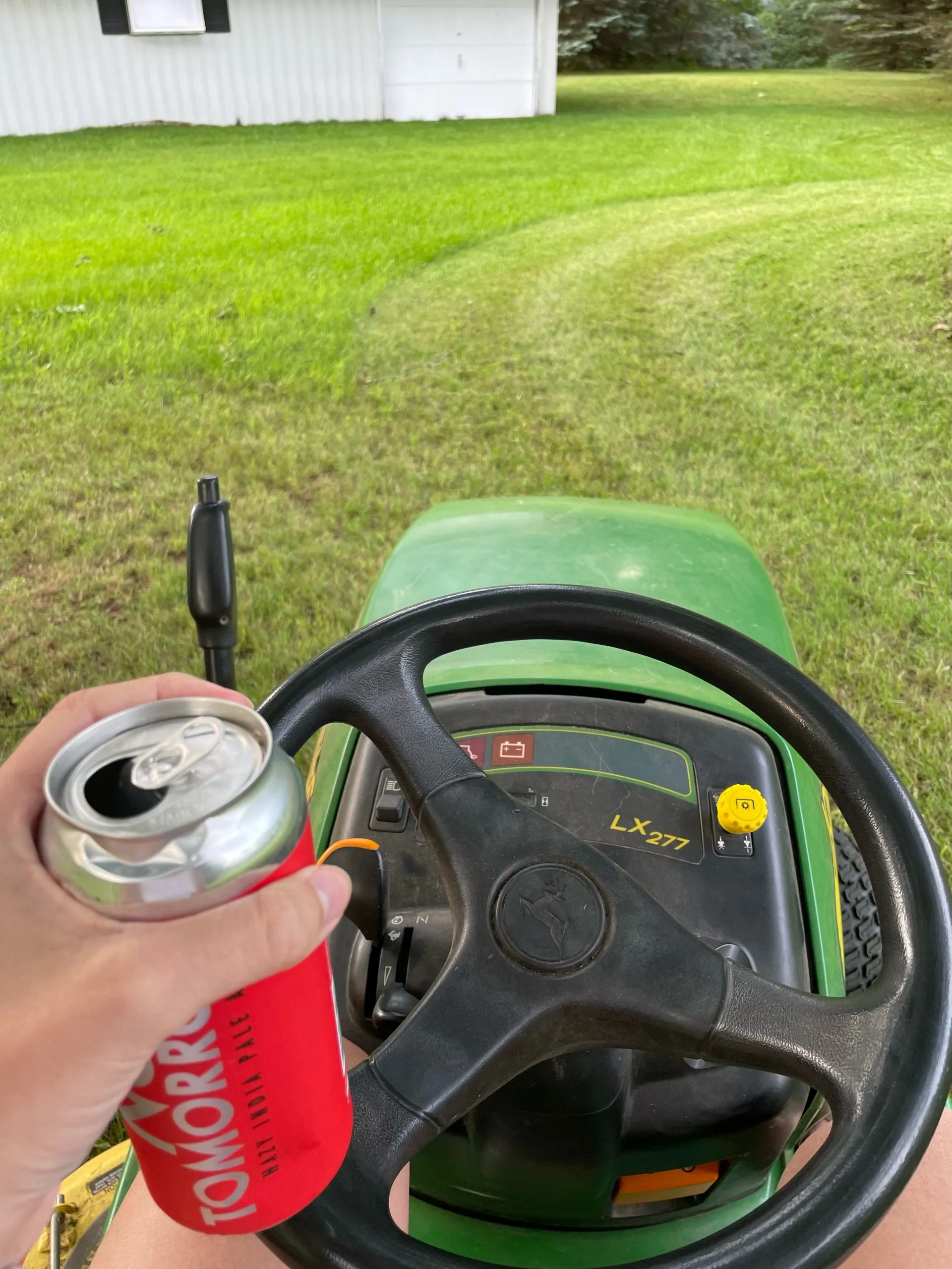 Doing my favorite outdoor chore (even though my “lines” were not quite up to snuff)
