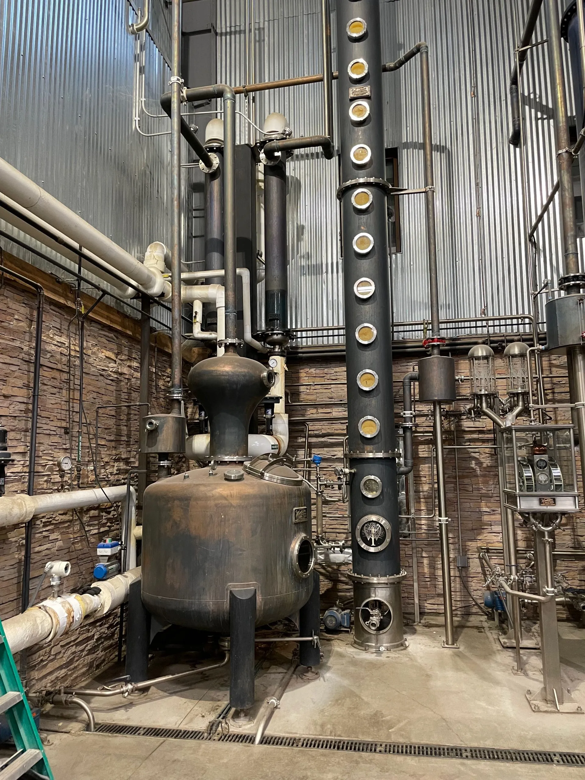 Smaller pot still and the column still